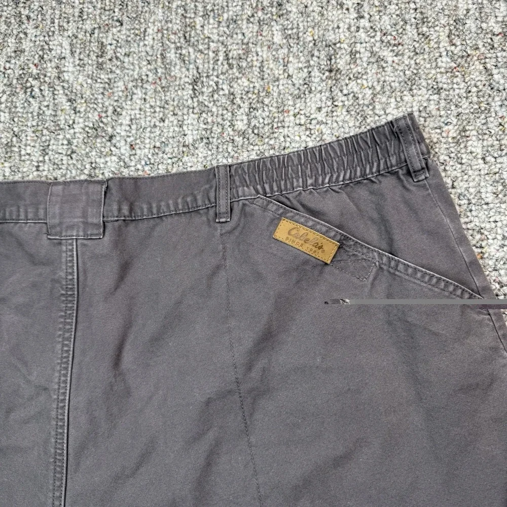 Cabelas Shorts Mens 48 Cargo Hiking Outdoors Elastic Waist Cotton Gray